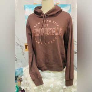 Aeropostale Chocolate Brown Logo Pullover Hoodie